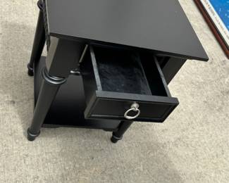 4 PIECE SOLID WOOD WITH ROPE SCROLL BORDER OFFICE SET. METAL PULLS, GREAT CONDITION.