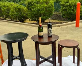 TRIO OF WINE TABLES AND PLANTSTANDS