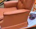 5 BUTTON LEATHERETTE TUFTED RECLINING CLUB CHAIR