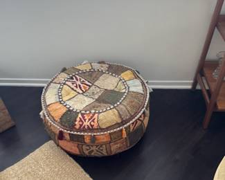 Boho Patchwork Pouf Ottoman