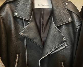 the fabric shop, leather jacket