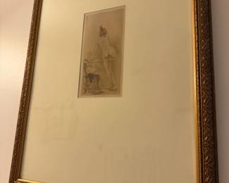 1894 Henri Boutet Femme A ALA BAIGNORIE etching.