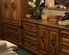 Bedroom Set - QueenSize Headboard w/ Storage - Hutch- LongDresser with 9 drawers - 2 Tall Side Dresser/Hutch