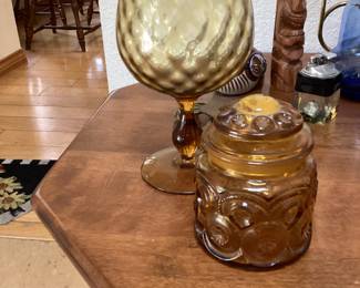 Vintage Empoi amber glass