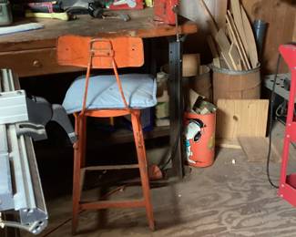 Vintage metal stool chair