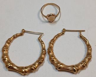 Large 14kt earr ings.