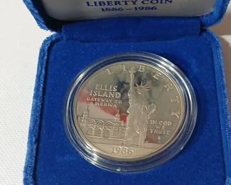 Ellis island commemorative silver dollar.