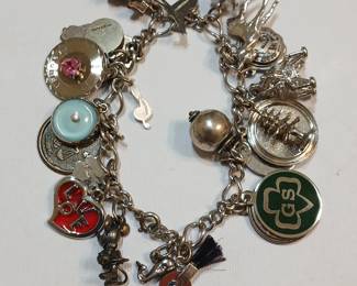 Nice vintage sterling silver charm bracelet.