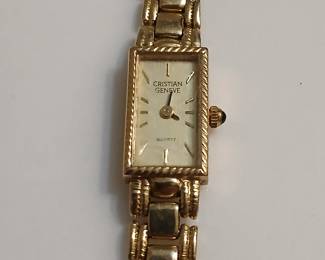 14 karat solid gold swiss watch Christian Geneve