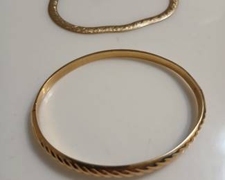 14kt gold bracelets.