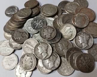 Mercury silver dimes and pre64.