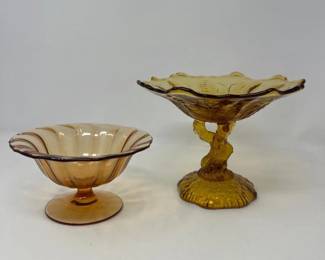 36 PortieuxVallerysthalAmberTreeTrunkCompoteFostoriaNutDish