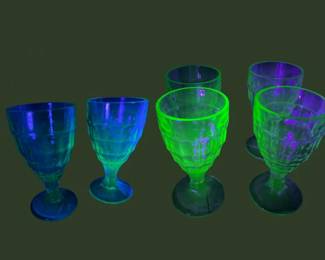 33 SixHazelAtlasColonialBlockOpticUraniumGlasses