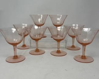 38 VintageTiffinFranciscanOpticPinkHandblownChampagneGlasses