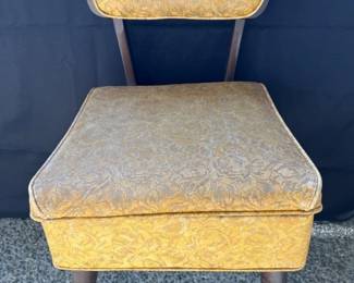 140 MidCenturyVinylWoodSewingChairwithStorage