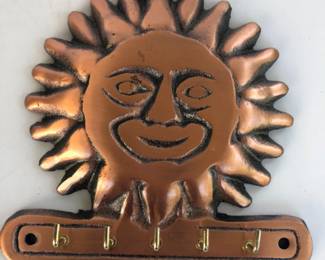 107 5HookKeyHangerCastIronCopperFinish