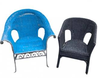 77 TwoVintageWickerChairs