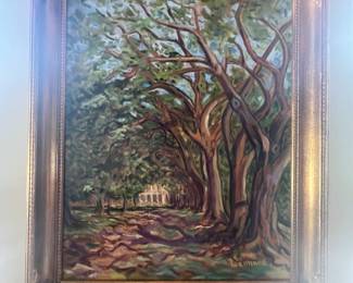 Oil on board, signed Leonard