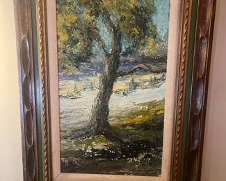 Impasto and oil on board, signed.