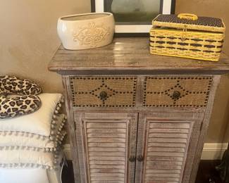 Louvered door cabinet