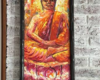 Vintage Buddha Oil Painting