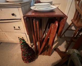 Antique Dropleaf Table and TV Trays