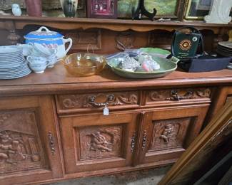 Large Antique Ornate Sideboard from 1800's