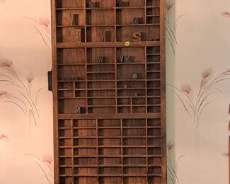Printers Drawer Letterpress Type Set Case