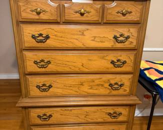 Antique Solid Wood Tall Boy Dresser