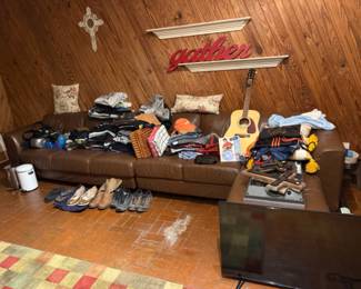 Leather Sectional Sofa with other pieces not in photo
