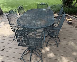 Wrought iron table and chairs