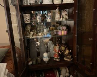 Christmas decor and cabinet