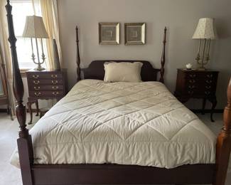 Very nice 4 poster bead, night stands, and lamps