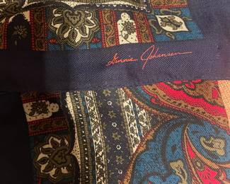VTG 1988 Ginnie Johansen Scarf Mod Art Print Japan Signed