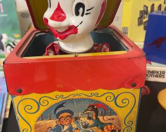 Vintage Jack in the box with creepy clown pop-up