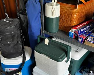 Vintage Coleman coolers and jugs