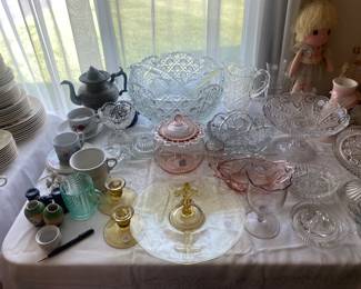 Vintage pressed and depression glass