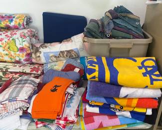 Beach blankets, cool hand towels, sets of curtains, other linens...