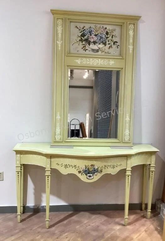Large Foyer Table & Wall Mirror