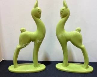 MCM ceramic deer figurines