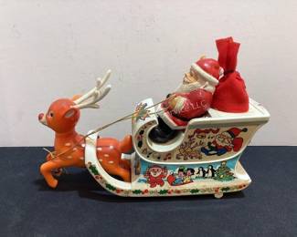 Vintage Bump & Go Santa with sleigh