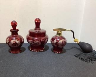 Ruby cut to clear glass