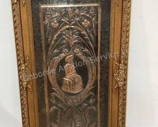 Embossed Copper in wood frame