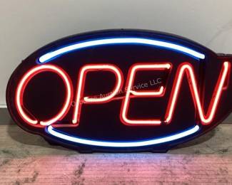 Lighted open sign