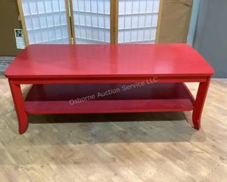Heavy red coffee table