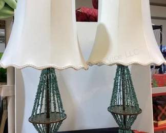 Strung turquoise lamps