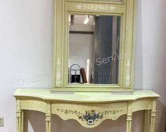 Large Foyer Table & Wall Mirror