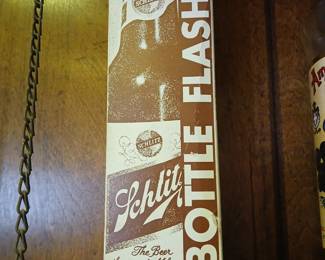 Schlitz beer bottle flash light