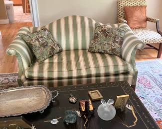 Martha Stewart striped silk Love Seat
