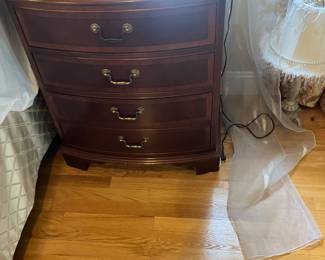 Ethan Allen inlay.Bow front night stand